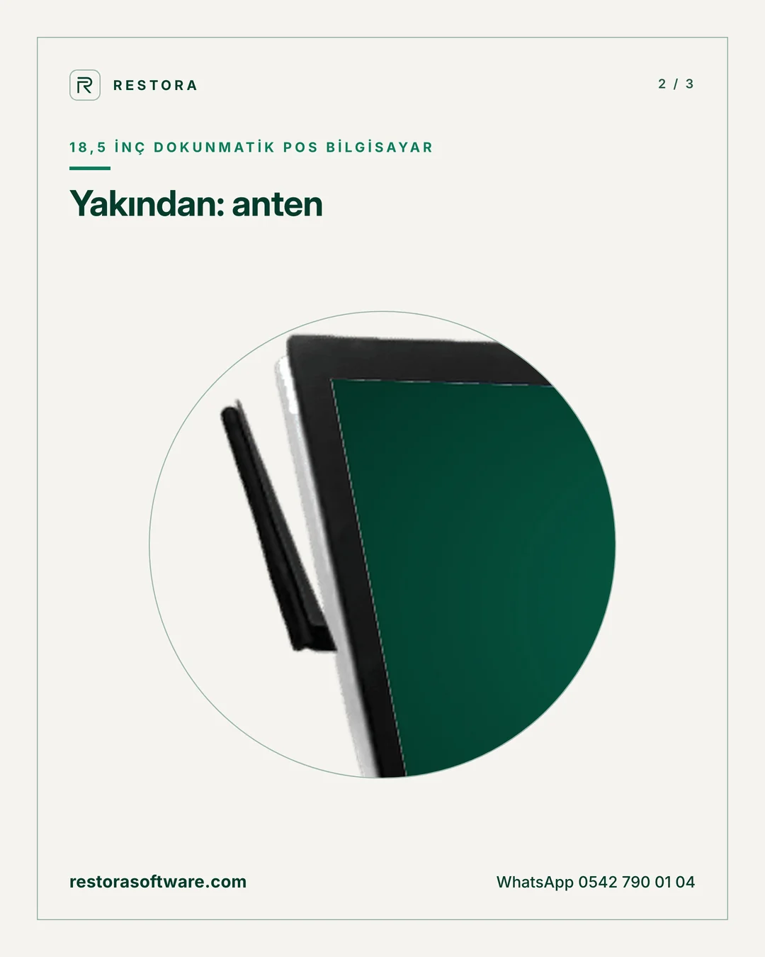 18,5 inç dokunmatik POS bilgisayar: Yakından: anten
