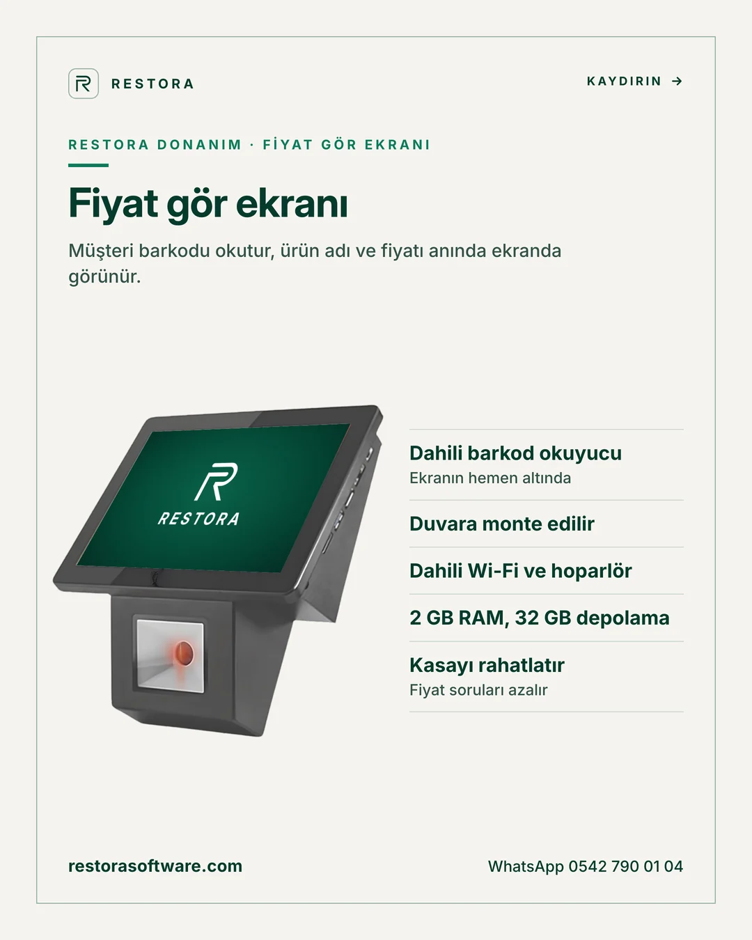 Fiyat gör ekranı: tanıtım