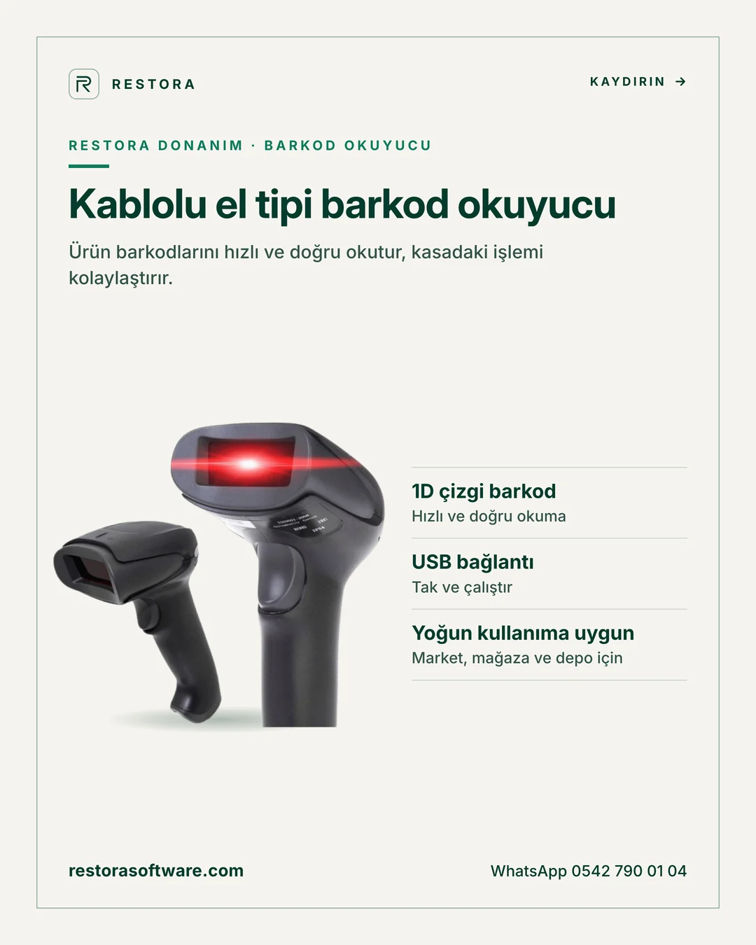 Kablolu el tipi barkod okuyucu: tanıtım