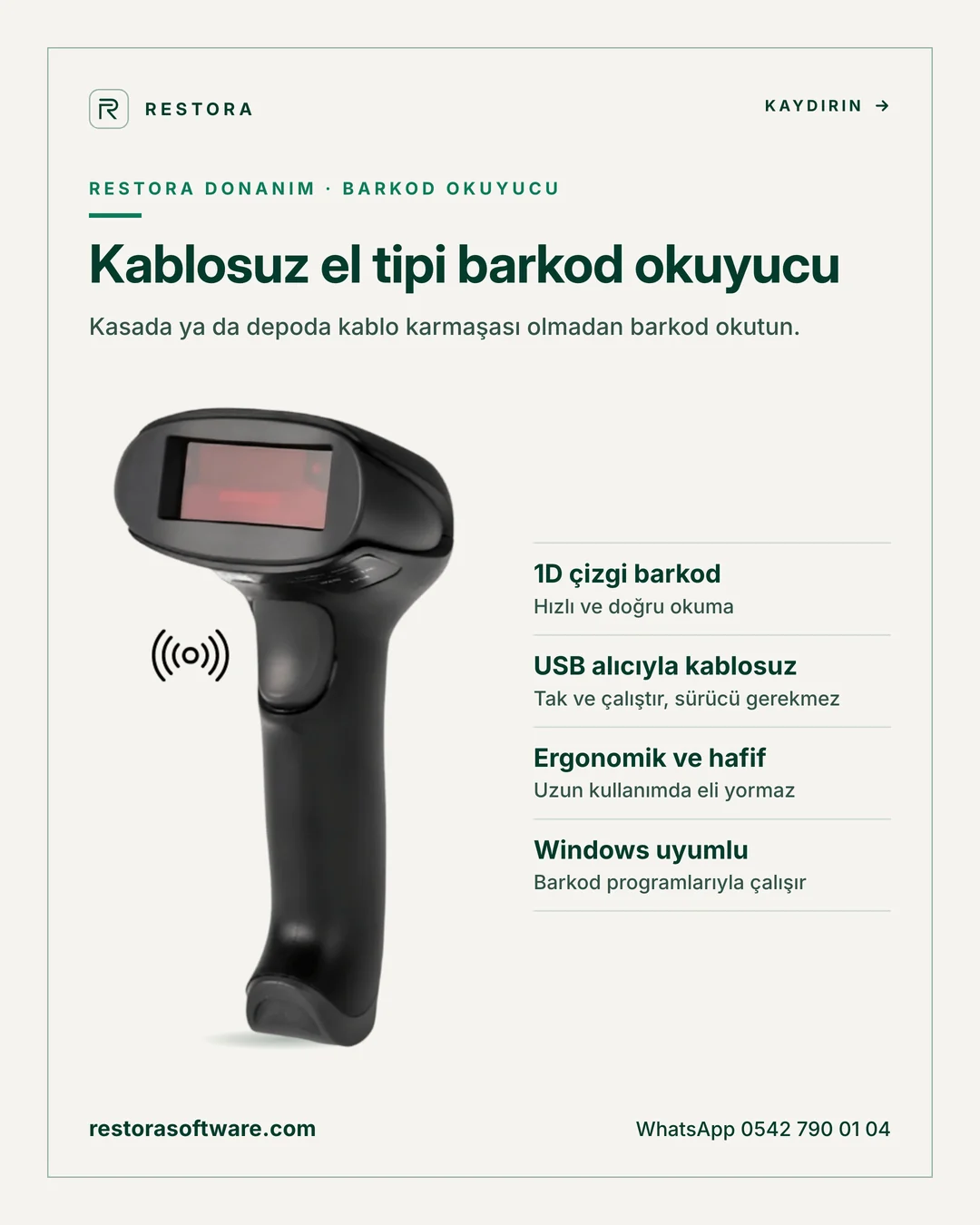 Kablosuz el tipi barkod okuyucu: tanıtım