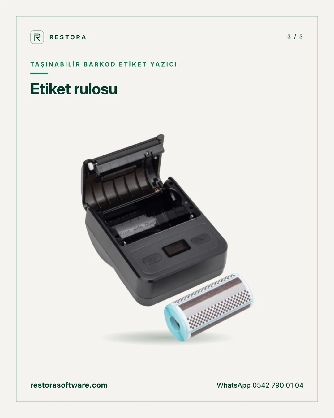 Taşınabilir barkod etiket yazıcı: Etiket rulosu