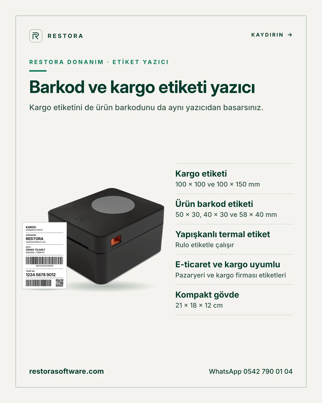 Barkod ve kargo etiketi yazıcı: tanıtım