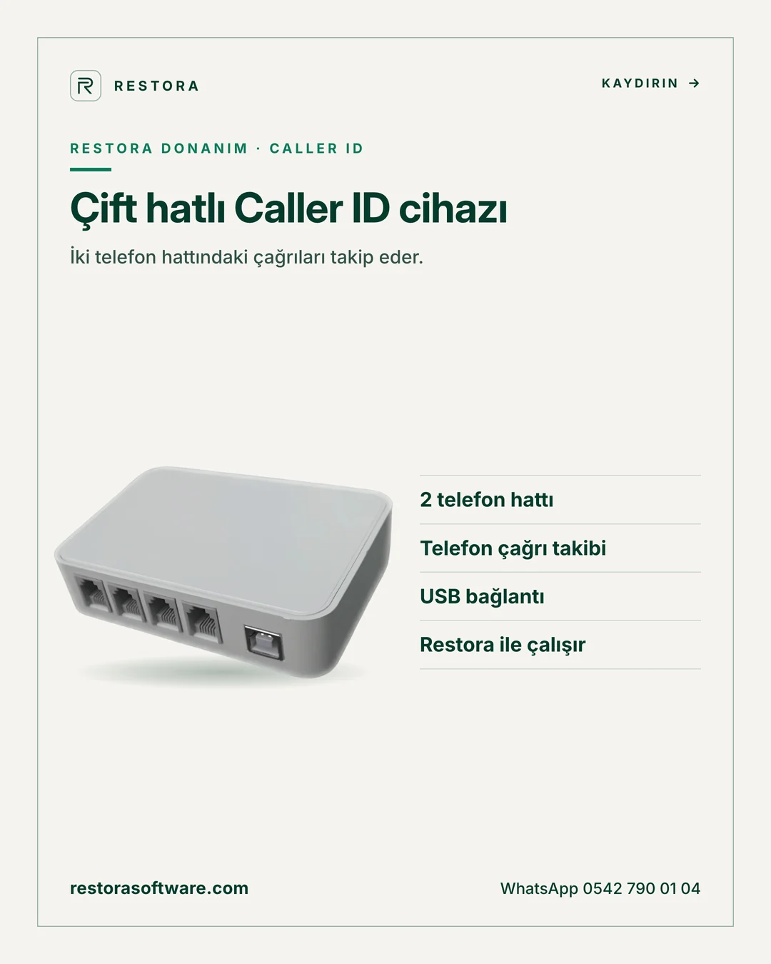 Çift hatlı Caller ID cihazı: tanıtım