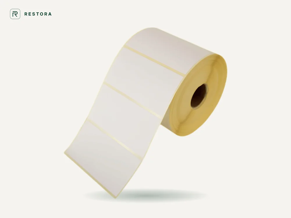 50 × 30 mm yapışkanlı termal etiket