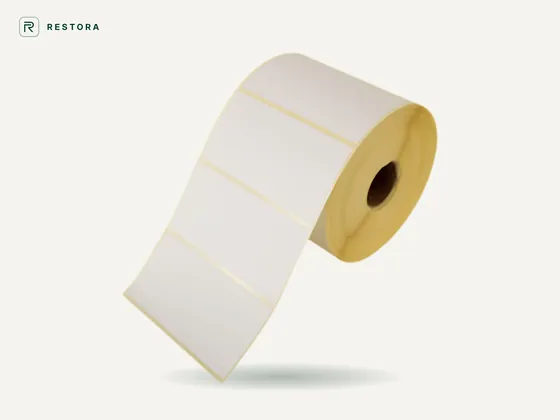 50 × 30 mm yapışkanlı termal etiket