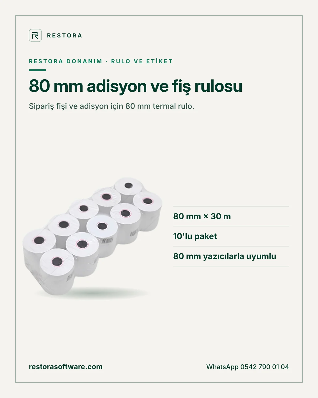 80 mm adisyon ve fiş rulosu: tanıtım