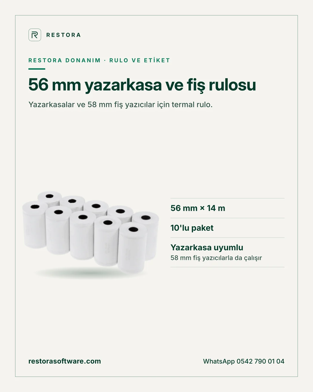 56 mm yazarkasa ve fiş rulosu: tanıtım