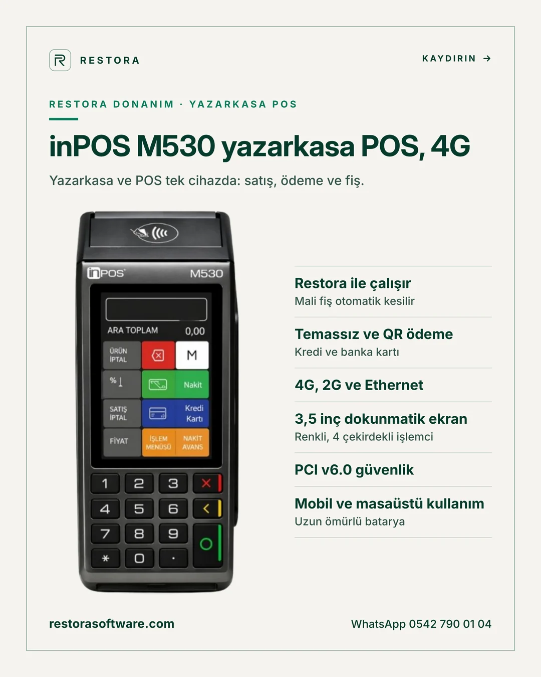 inPOS M530 yazarkasa POS, 4G: tanıtım