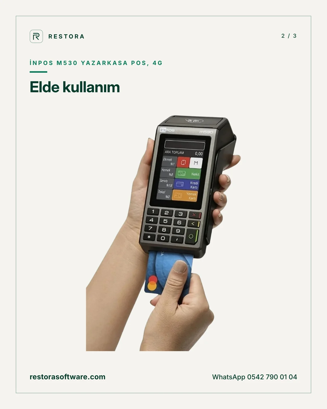inPOS M530 yazarkasa POS, 4G: Elde kullanım
