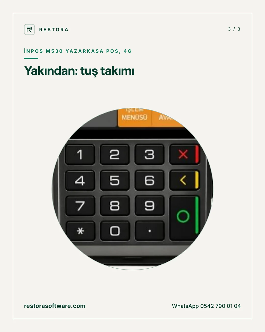 inPOS M530 yazarkasa POS, 4G: Yakından: tuş takımı